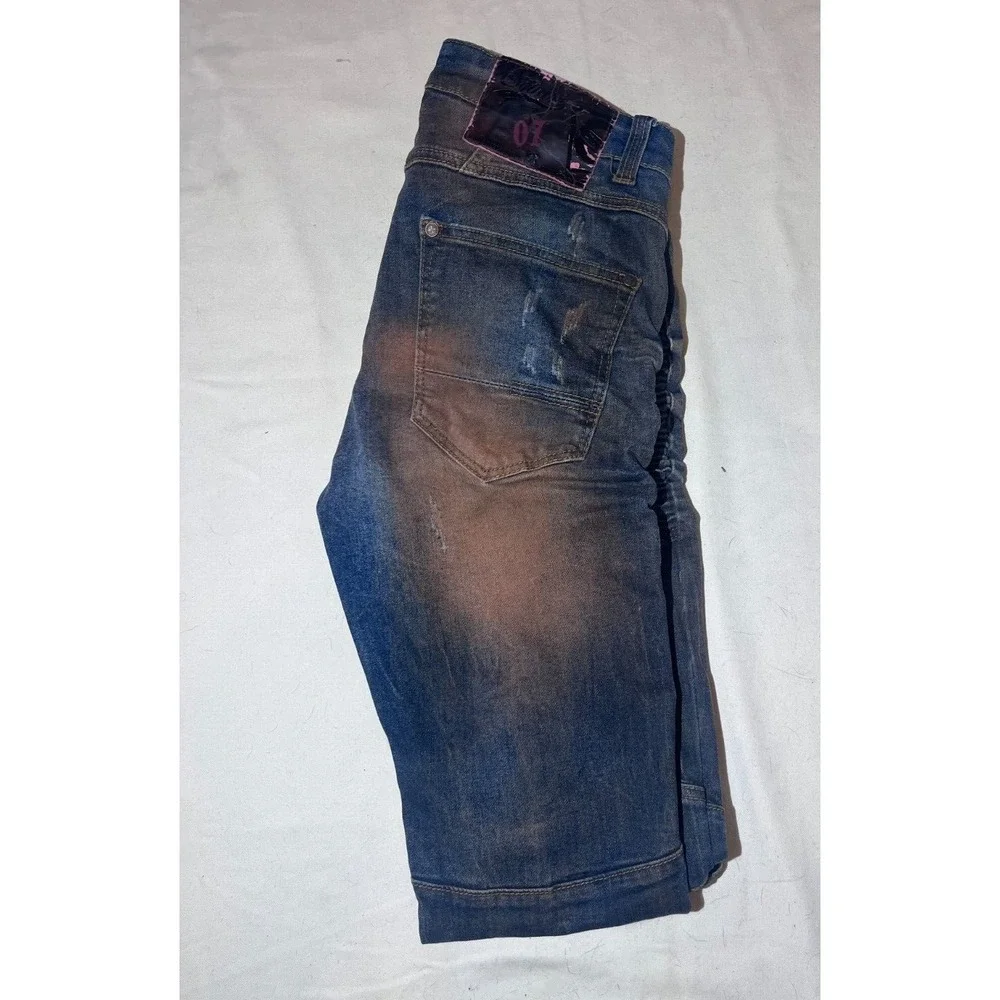 The Square Zero Blue Distressed Acid Wash Men's Jeans SZ 30X34 (E78)
